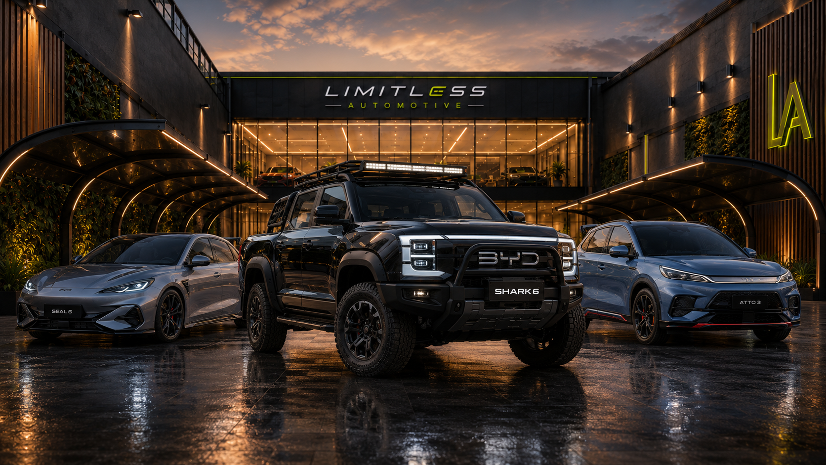 Limitless Automotive showroom lineup